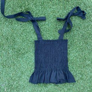 Pina Reformation tie up peasant top in black